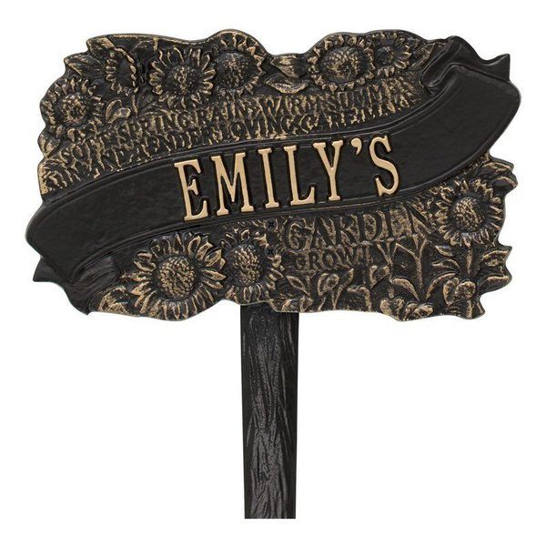 Personalized Sunflower Black Dedication Plaque